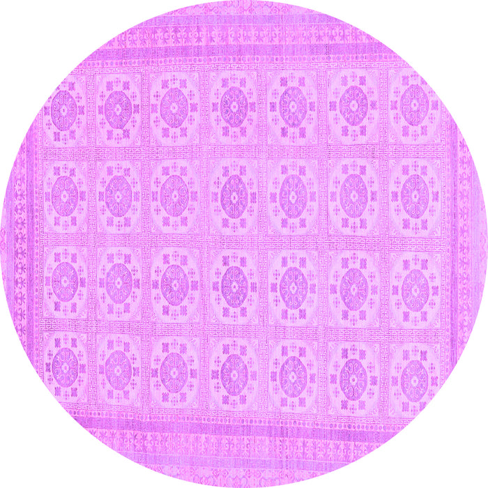 Round Machine Washable Abstract Purple Modern Area Rugs, wshabs156pur