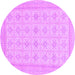 Round Machine Washable Abstract Purple Modern Area Rugs, wshabs156pur