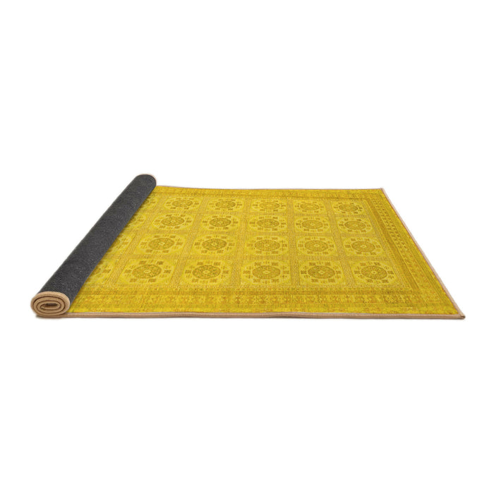 Sideview of Abstract Yellow Modern Rug, abs156yw