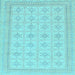 Square Machine Washable Abstract Light Blue Modern Rug, wshabs156lblu