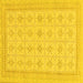 Square Machine Washable Abstract Yellow Modern Rug, wshabs156yw