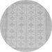 Round Machine Washable Abstract Gray Modern Rug, wshabs156gry