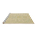 Sideview of Machine Washable Abstract Brown Gold Rug, wshabs157