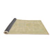 Sideview of Abstract Brown Gold Modern Rug, abs157