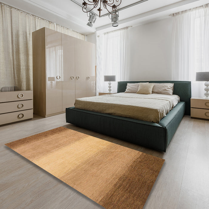 Abstract Orange Modern Rug in a Bedroom, abs1570