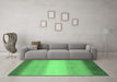 Machine Washable Abstract Emerald Green Modern Area Rugs in a Living Room,, wshabs1570emgrn