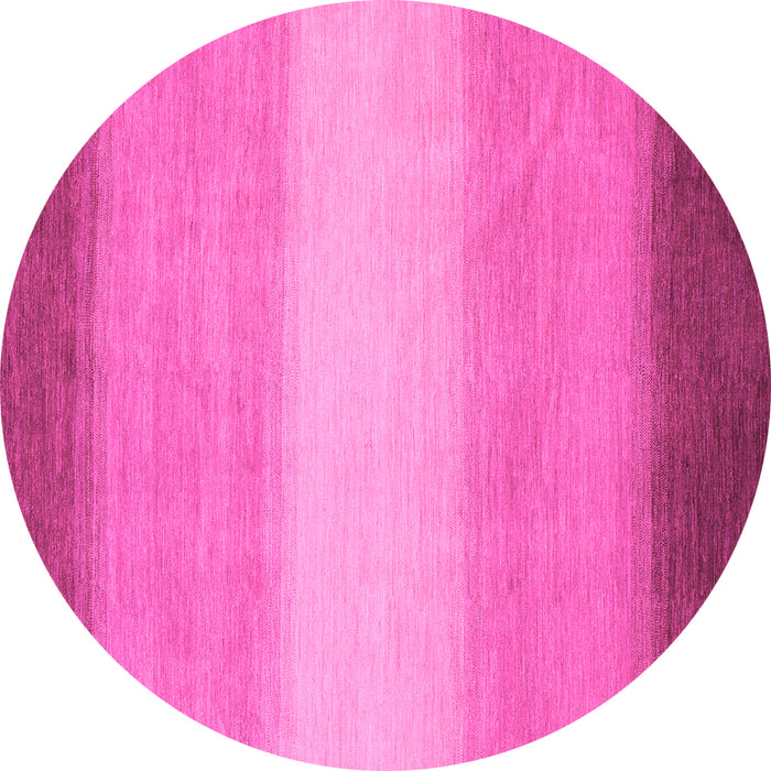 Round Machine Washable Abstract Pink Modern Rug, wshabs1570pnk
