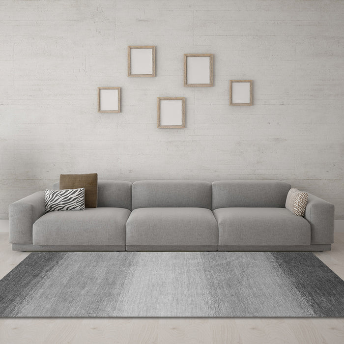 Machine Washable Abstract Gray Modern Rug in a Living Room,, wshabs1570gry