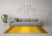 Machine Washable Abstract Yellow Modern Rug in a Living Room, wshabs1570yw