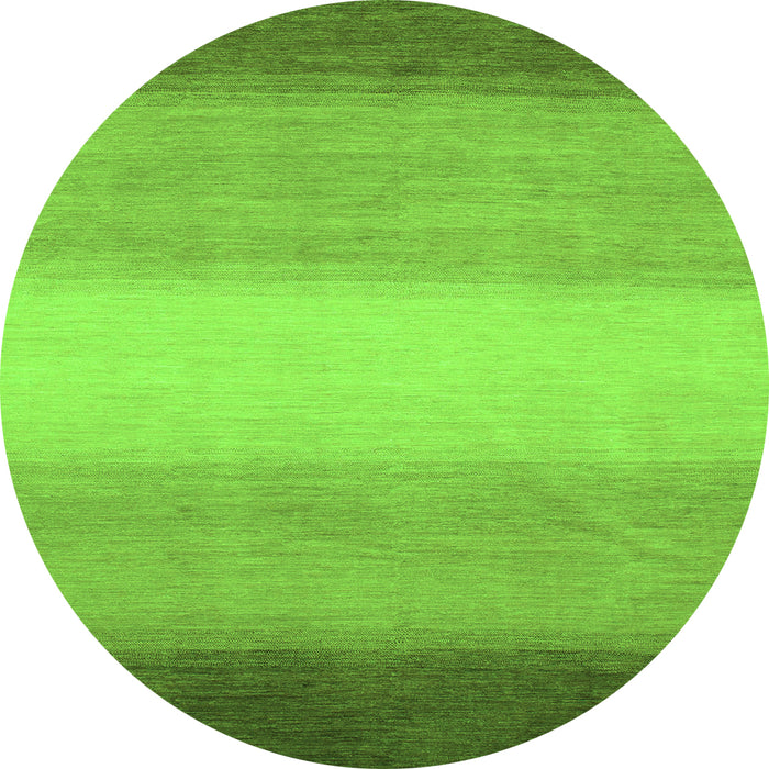 Round Machine Washable Abstract Green Modern Area Rugs, wshabs1570grn