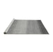 Sideview of Machine Washable Abstract Gray Modern Rug, wshabs1570gry