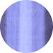 Round Abstract Blue Modern Rug, abs1570blu