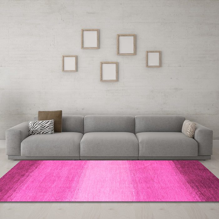 Machine Washable Abstract Pink Modern Rug in a Living Room, wshabs1570pnk