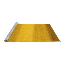 Sideview of Machine Washable Abstract Yellow Modern Rug, wshabs1570yw