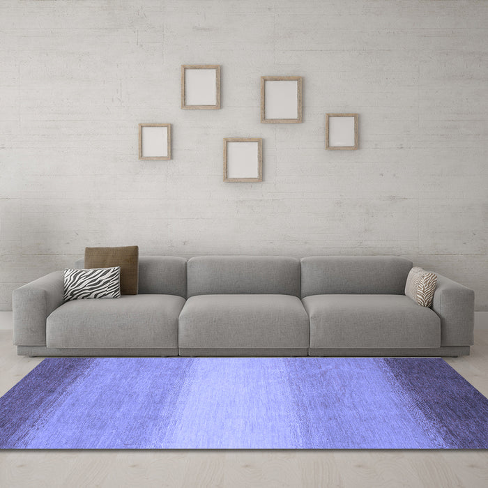 Machine Washable Abstract Blue Modern Rug in a Living Room, wshabs1570blu