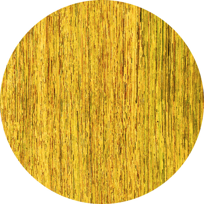 Round Abstract Yellow Modern Rug, abs1571yw