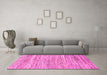 Machine Washable Abstract Pink Modern Rug in a Living Room, wshabs1571pnk