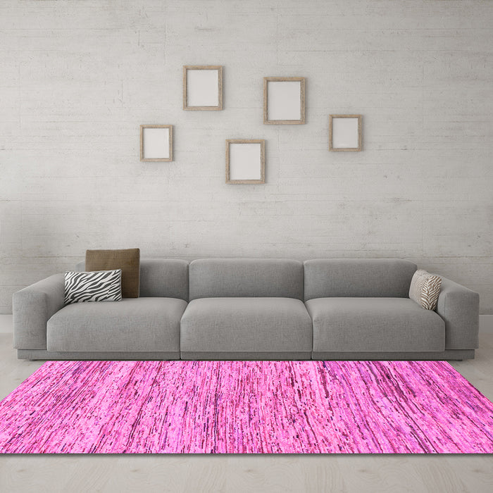 Machine Washable Abstract Pink Modern Rug in a Living Room, wshabs1571pnk