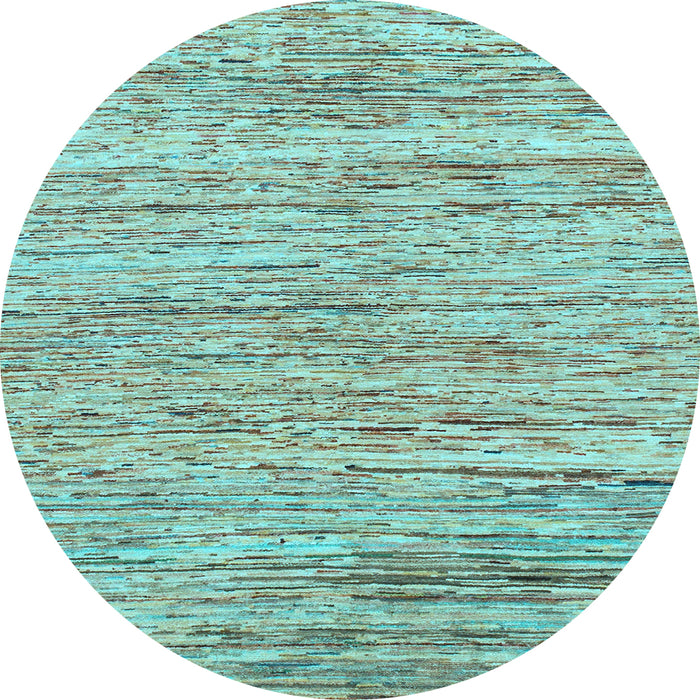 Round Abstract Light Blue Modern Rug, abs1571lblu