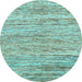 Round Abstract Light Blue Modern Rug, abs1571lblu