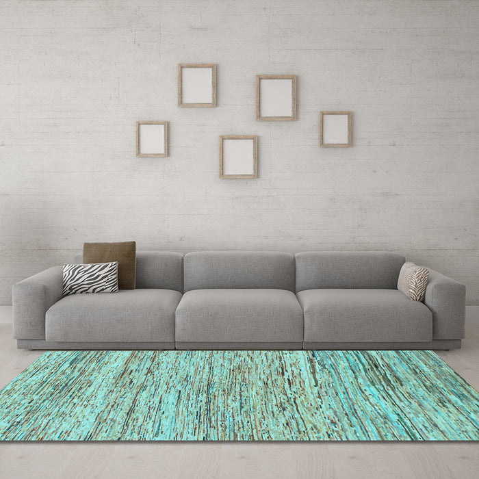 Machine Washable Abstract Light Blue Modern Rug in a Living Room, wshabs1571lblu