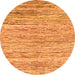 Round Machine Washable Abstract Orange Modern Area Rugs, wshabs1571org