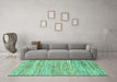 Machine Washable Abstract Turquoise Modern Area Rugs in a Living Room,, wshabs1571turq