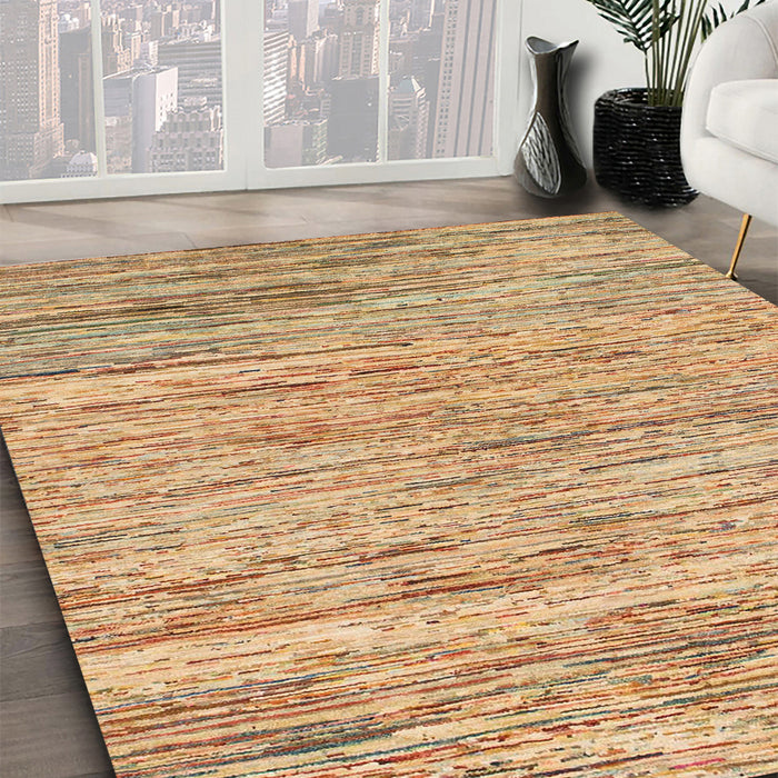 Abstract Chocolate Brown Modern Rug in Family Room, abs1571