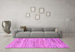 Machine Washable Abstract Purple Modern Area Rugs in a Living Room, wshabs1571pur