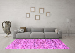 Machine Washable Abstract Purple Modern Area Rugs in a Living Room, wshabs1571pur