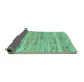 Sideview of Abstract Turquoise Modern Rug, abs1571turq