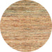 Round Abstract Chocolate Brown Modern Rug, abs1571