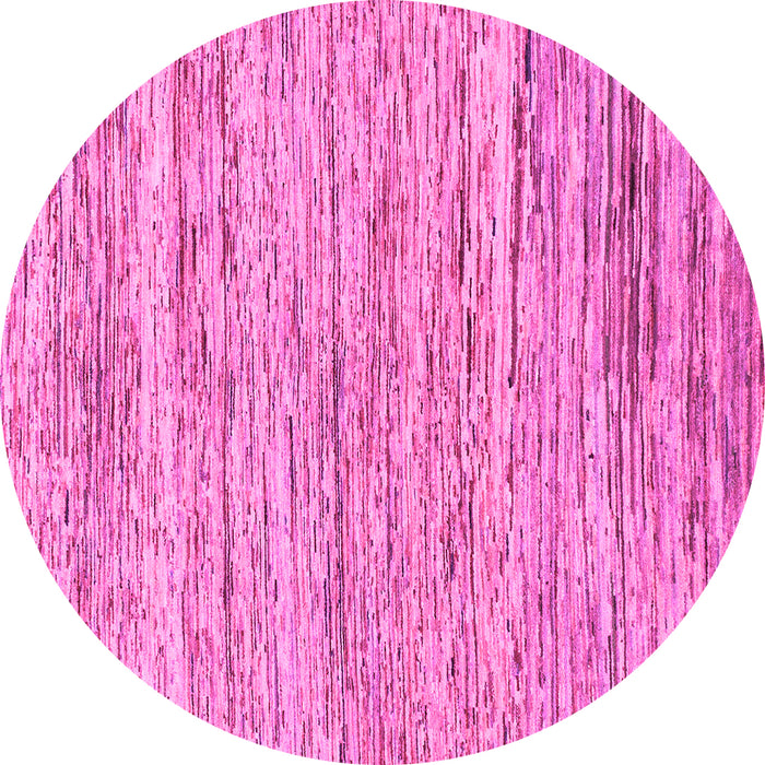 Round Machine Washable Abstract Pink Modern Rug, wshabs1571pnk