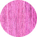 Round Machine Washable Abstract Pink Modern Rug, wshabs1571pnk