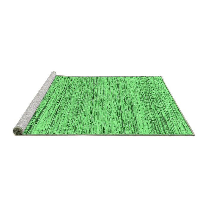 Sideview of Machine Washable Abstract Emerald Green Modern Area Rugs, wshabs1571emgrn
