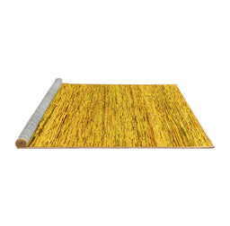 Sideview of Machine Washable Abstract Yellow Modern Rug, wshabs1571yw