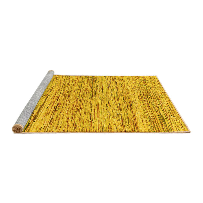 Sideview of Machine Washable Abstract Yellow Modern Rug, wshabs1571yw