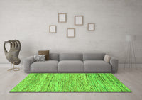 Machine Washable Abstract Green Modern Rug, wshabs1571grn