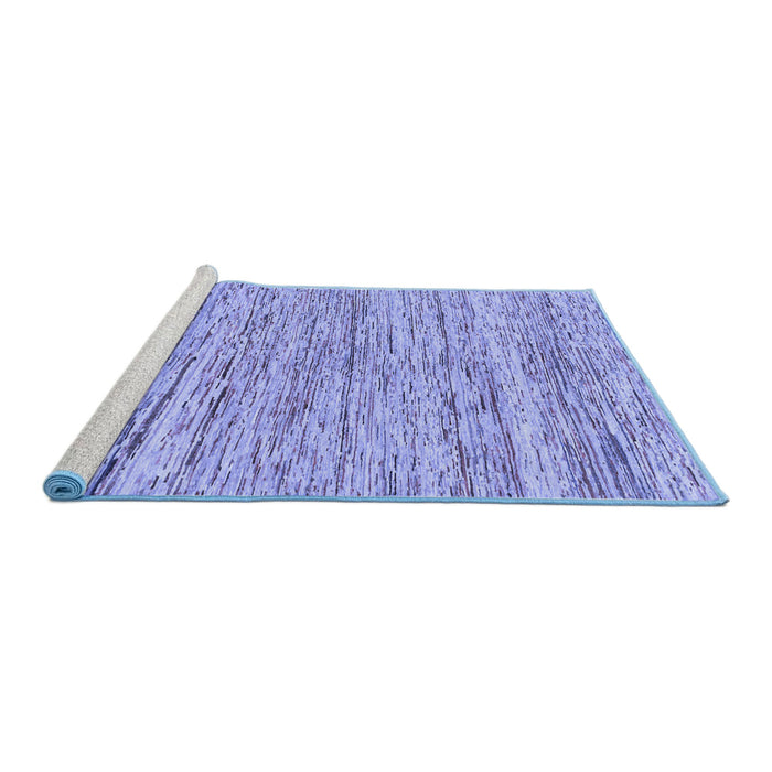 Sideview of Machine Washable Abstract Blue Modern Rug, wshabs1571blu