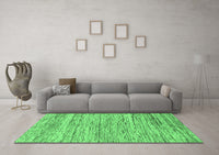 Machine Washable Abstract Emerald Green Modern Rug, wshabs1571emgrn