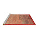 Sideview of Machine Washable Abstract Red Rug, wshabs1572