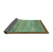 Sideview of Abstract Turquoise Modern Rug, abs1572turq