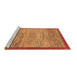 Sideview of Machine Washable Abstract Brown Modern Rug, wshabs1572brn