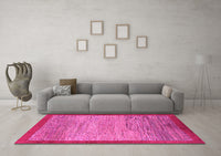 Machine Washable Abstract Pink Modern Rug, wshabs1572pnk