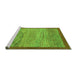 Sideview of Machine Washable Abstract Green Modern Area Rugs, wshabs1572grn