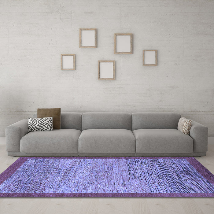 Machine Washable Abstract Blue Modern Rug in a Living Room, wshabs1572blu
