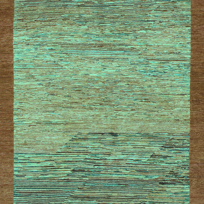 Machine Washable Abstract Turquoise Modern Area Rugs, wshabs1572turq