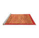 Sideview of Machine Washable Abstract Orange Modern Area Rugs, wshabs1572org