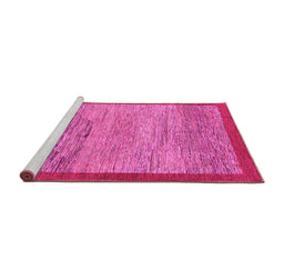 Sideview of Machine Washable Abstract Pink Modern Rug, wshabs1572pnk