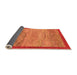 Sideview of Abstract Orange Modern Rug, abs1572org